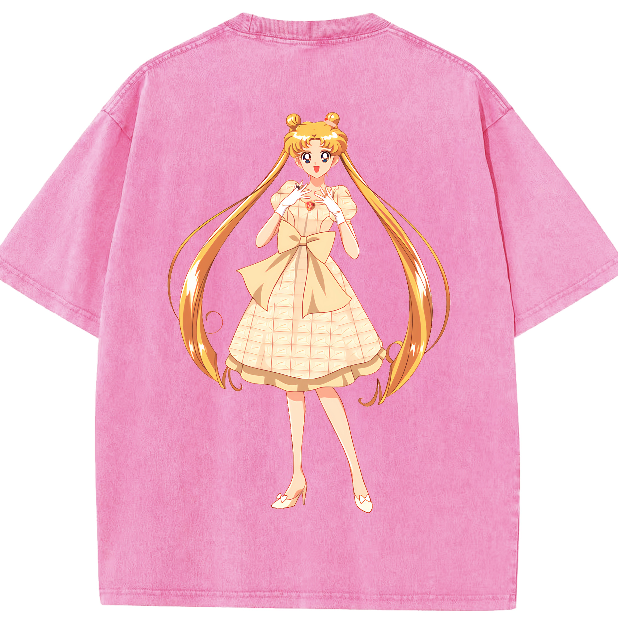 （画像用） 美少女戦士セーラームーン 愛野 美奈子 あいの みなこ Sailor Moon Aino Minako 綿100% ヴィンテージ風 半袖Tシャツ（背面プリント）